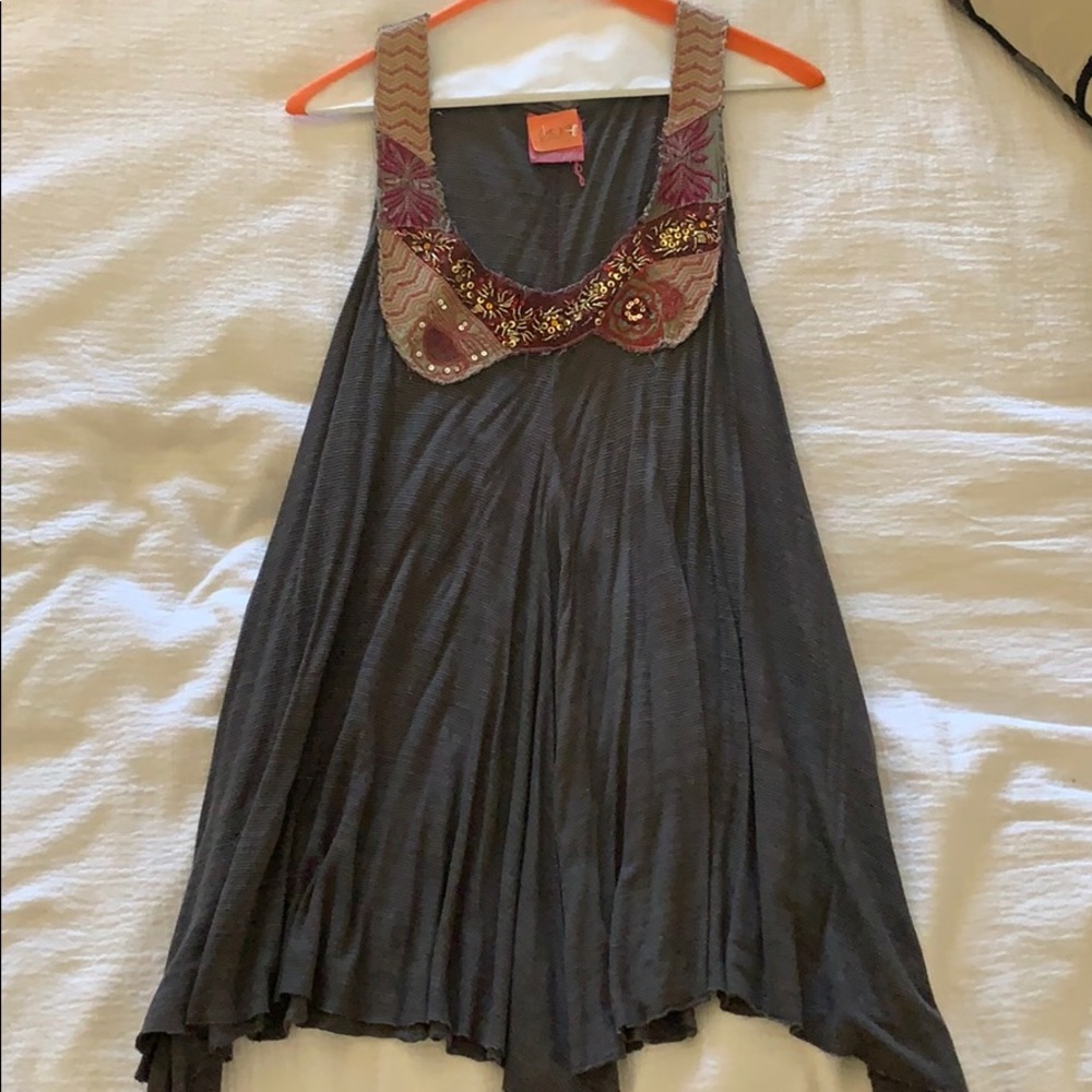 Free People Tank w/ beautiful beading & stitch